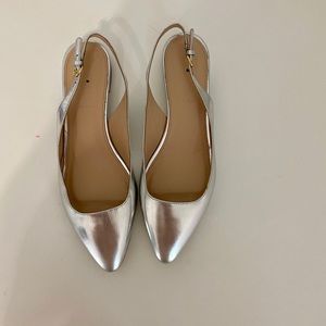 NWOT J. CREW LUCIE MIRROR METALLIC SLINGBACK SZ 7